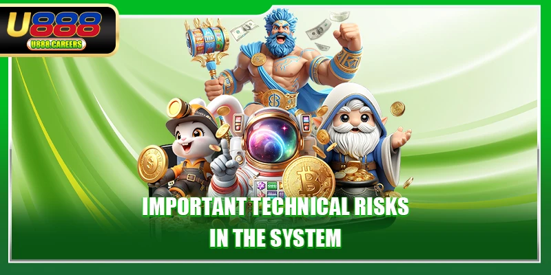 Important technical risks in the system